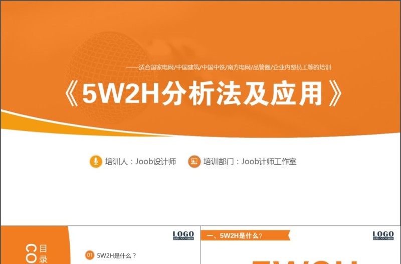 5W2H分析法及应用培训PPT框架完整