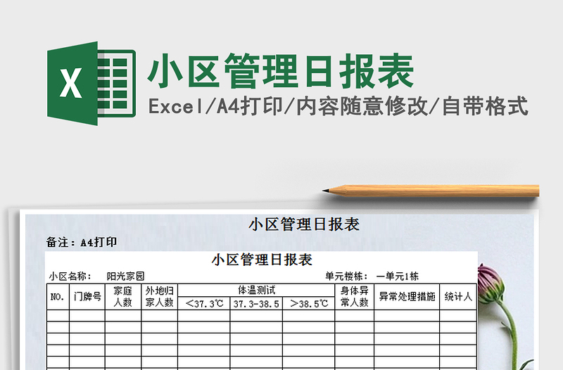 2021年小区管理日报表