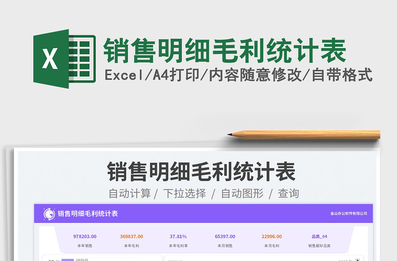 销售明细毛利统计表免费下载