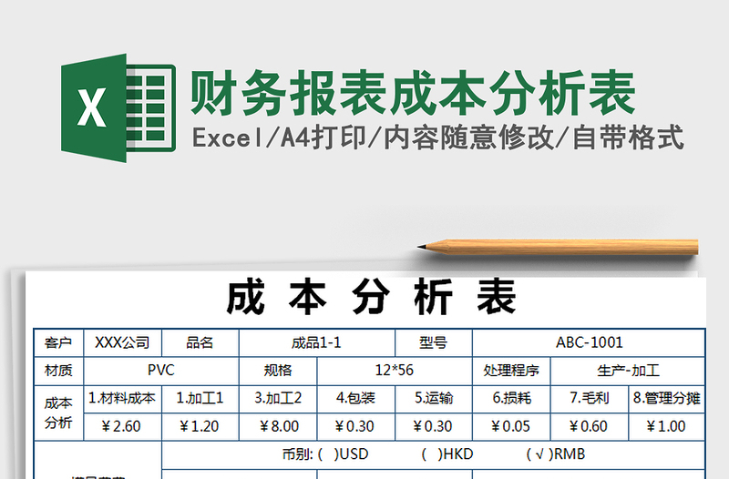 2021年财务报表成本分析表