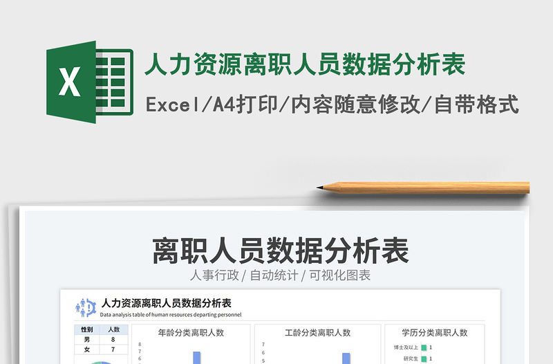 人力资源离职人员数据分析表免费下载