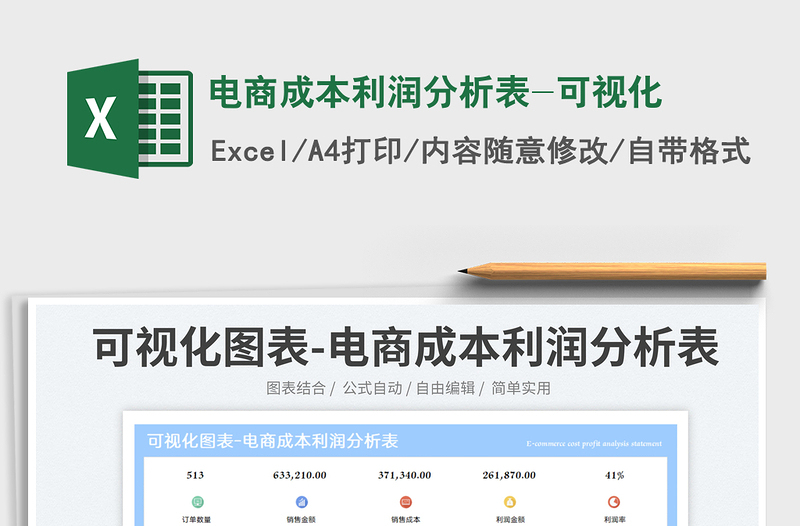 电商成本利润分析表-可视化