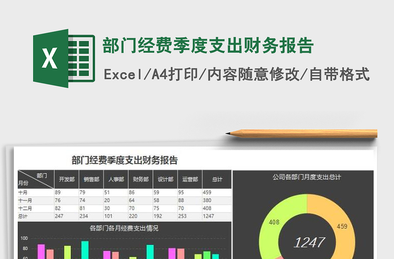 2021年部门经费季度支出财务报告免费下载