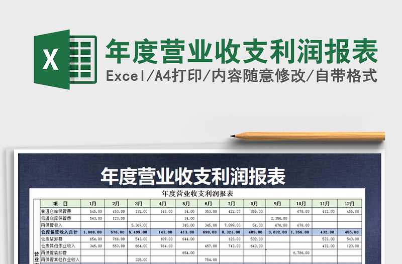 2021年年度营业收支利润报表