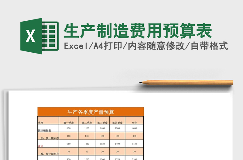 2021年生产制造费用预算表