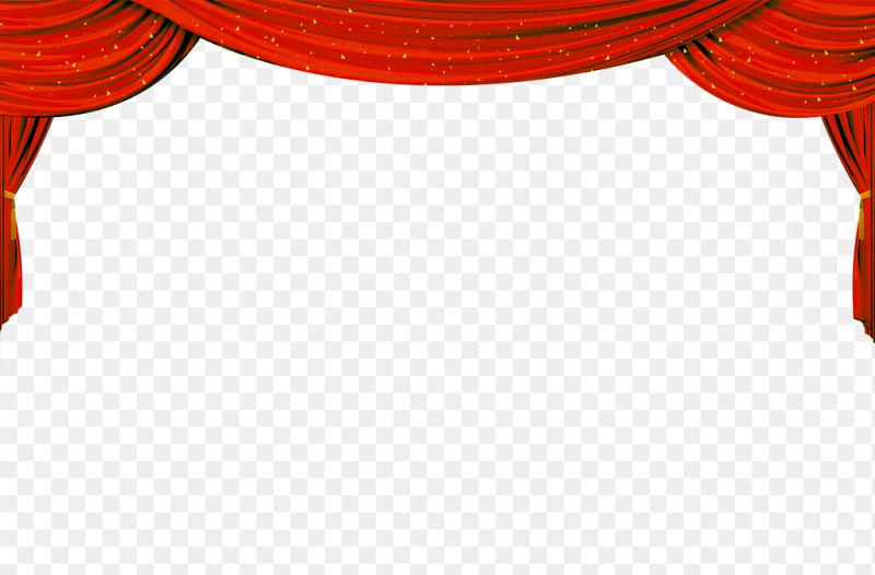 顶部红色帘幕帷幕装饰党政免抠元素素材