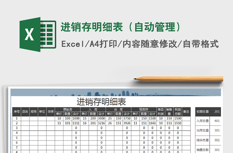 2021年进销存明细表（自动管理）