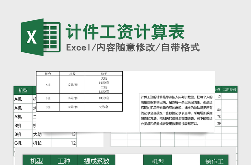 2021年计件工资计算表