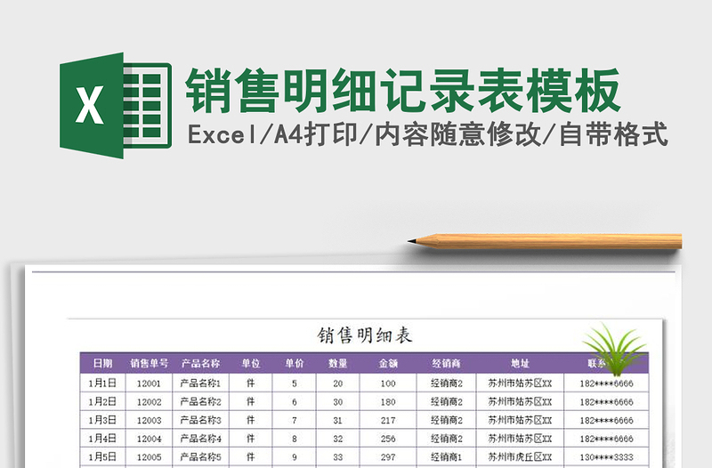 2021年销售明细记录表模板