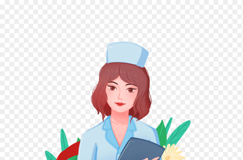 创意插画风护士护士长职业人物免抠元素素材