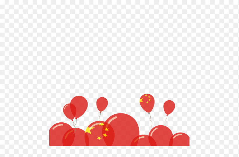 底部边框边角中国梦红色气球装饰免抠元素素材