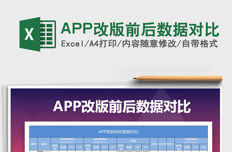 2021APP改版前后数据对比免费下载