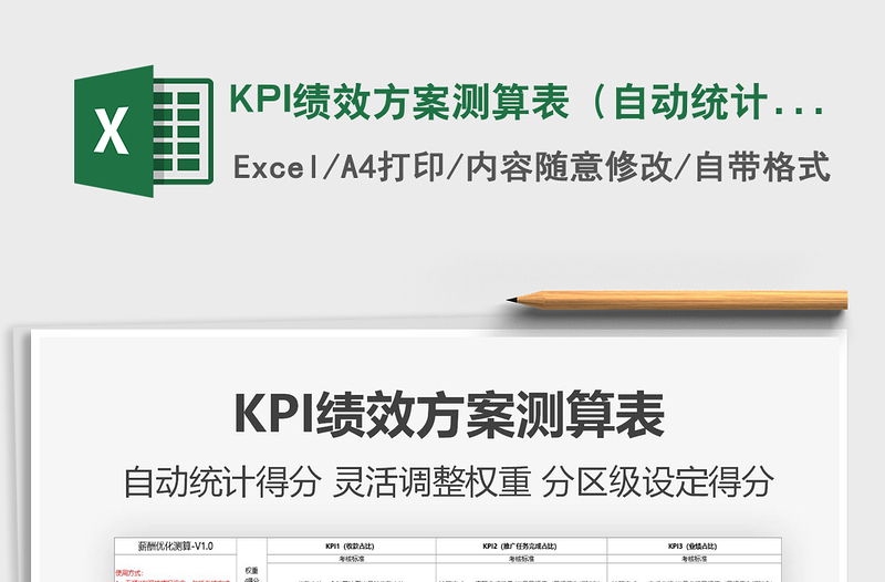 2022KPI绩效方案测算表（自动统计）免费下载