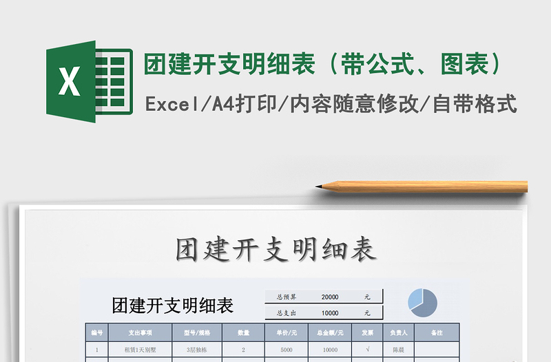 2021年团建开支明细表（带公式、图表）