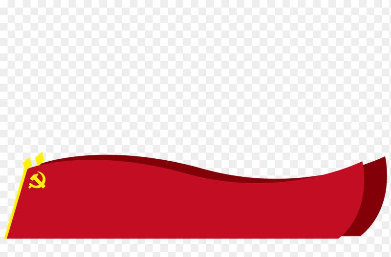 创意文本框标题框边框红色党徽装饰旗帜形状党政免抠元素素材