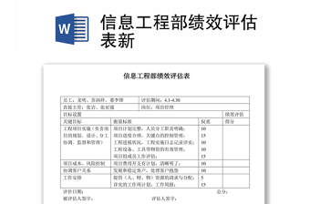 信息工程部绩效评估表新