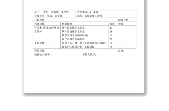 信息工程部绩效评估表新