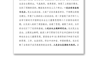 督导组乡长在专题民主生活会上的讲话