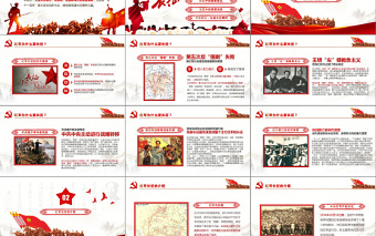 红军长征PPT模板纪念长征胜利80周年