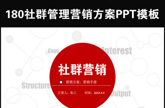 180P社交社群营销培训方案PPT图标