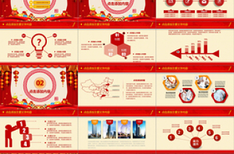 喜庆年会总结汇报开门红动态PPT模板