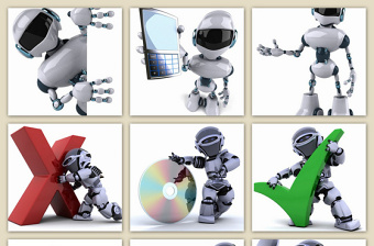 立体小人人物形象动漫人物对错机械人3D-含多个ppt元素