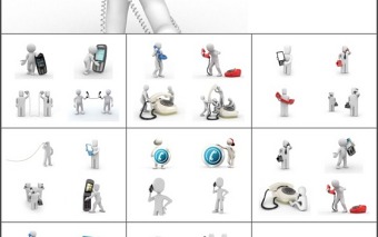 3D小人—电话系列-含多个ppt元素