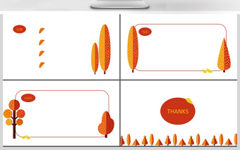 树叶手绘商务儿童课件通用PPT背景模板