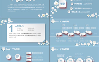 小清新花卉简约实用汇报通用模板