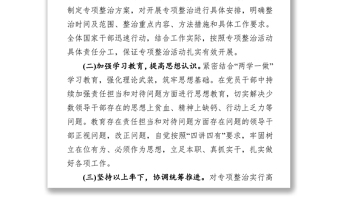 集中整治形式主义官僚主义的工作总结(范文)