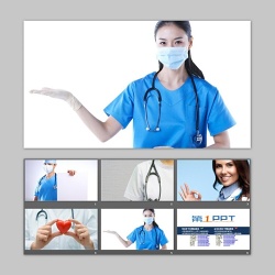 一组医生护士医务工作者PPT背景图片
