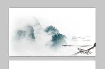 九张淡雅水墨中国风PPT背景图片