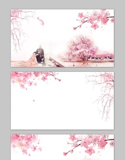 六张粉色唯美桃花PPT背景图片