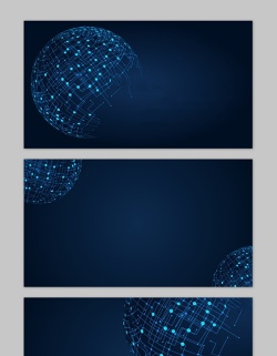 四张蓝色互联网电子商务大数据相关PPT背景图片