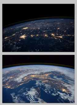 太空视觉璀璨灯光地球夜景高清图片（3张）