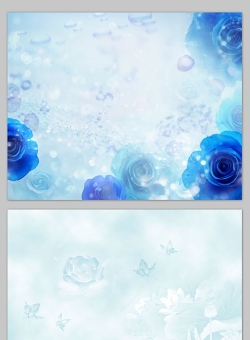蓝色花瓣淡雅背景图片