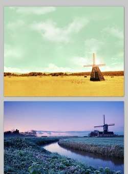 农庄里的风车唯美ppt图片
