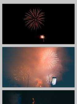 夜空中的烟花新年喜庆风高清大图背景（10张）
