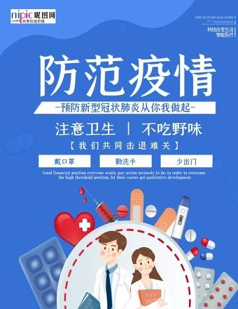 预防武汉冠状肺炎流感病毒海报图片
