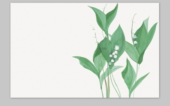 两张清新水彩植物绿叶PPT背景图片