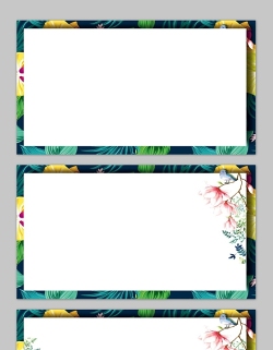 水彩花卉PPT边框背景图片