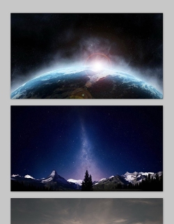 四张星空夜空商务PPT背景图片