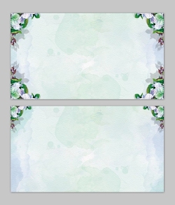 绿色水彩花卉PPT背景图片
