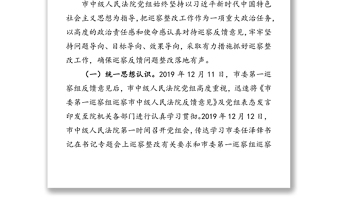 中共xx市中级人民法院党组关于巡察整改进展情况的通报