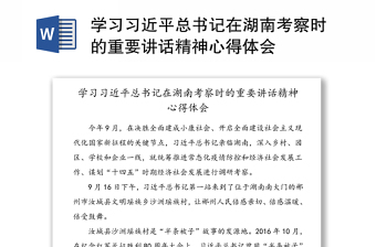 2022湖南省二十大党代会精神心得体会走在前列