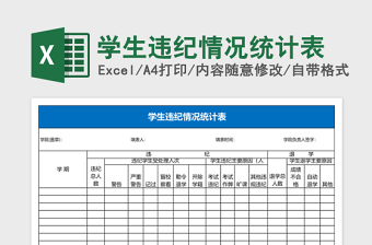 学生违纪情况统计表Excel表格