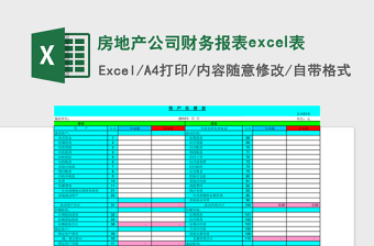 2022上市公司预算报表Excel