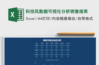 科技风数据可视化分析销售报表Excel模板
