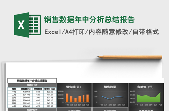 销售数据年中分析Excel模板