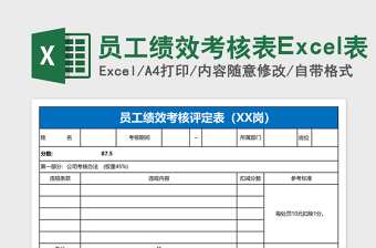 员工绩效考核表Excel表
